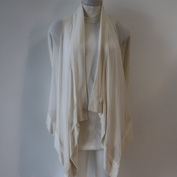 Womens Donna Karan Black Label Ivory Mix Media 2 Pc Set Cardigan Tank Sweater M - Picture 9 of 16